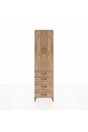 Arges Dolap 3 Raflı 4 Çekmeceli 2 Kapaklı 60x30x221 Çam-Çam