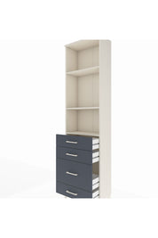 Arges Dolap 3 Raflı 4 Çekmeceli 60x30x221 Aytaşı-Antrasit