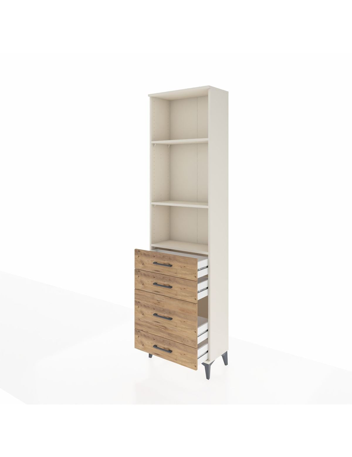 Arges Dolap 3 Raflı 4 Çekmeceli 60x30x221 - S29M063V3A