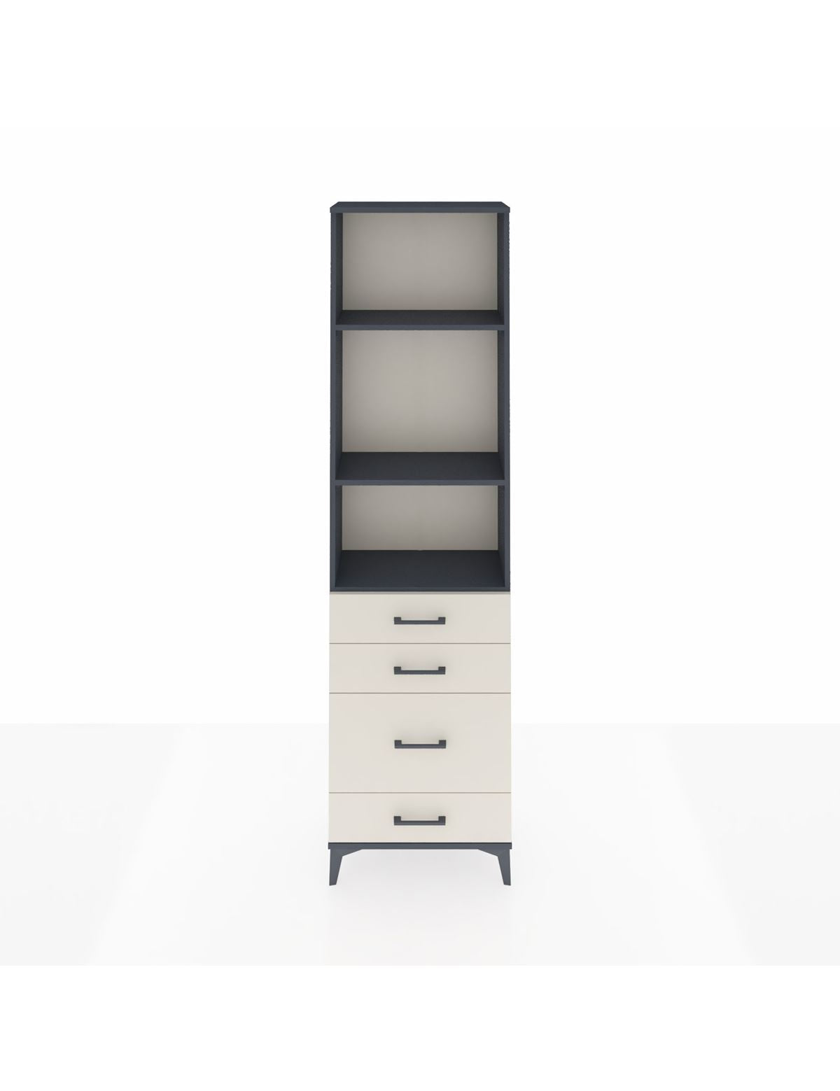 Arges Dolap 3 Raflı 4 Çekmeceli 60x30x221 Antrasit-Aytaşı