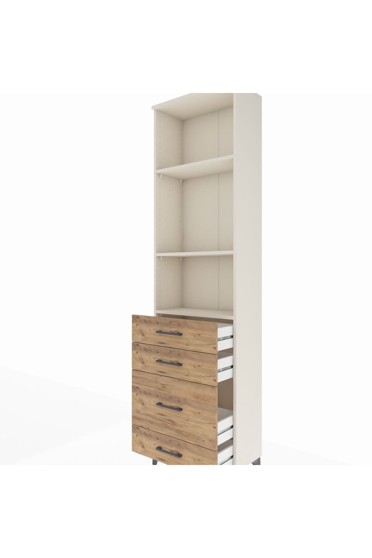 Arges Dolap 3 Raflı 4 Çekmeceli 60x30x221 Aytaşı-Çam