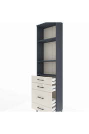 Arges Dolap 3 Raflı 4 Çekmeceli 60x30x221 Antrasit-Aytaşı