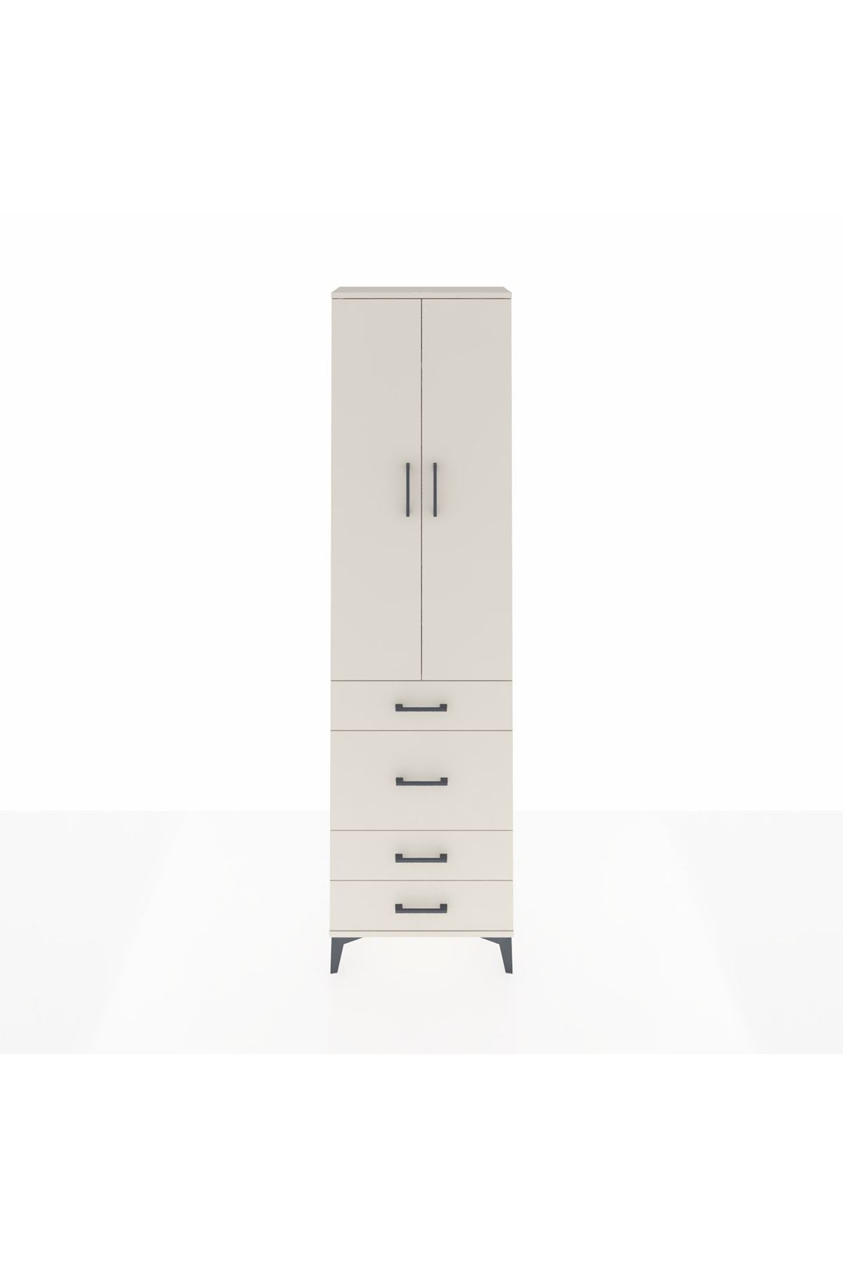 Arges Dolap 2 Raflı 4 Çekmeceli Tek Askılı 60x30x221 Aytaşı-Aytaşı