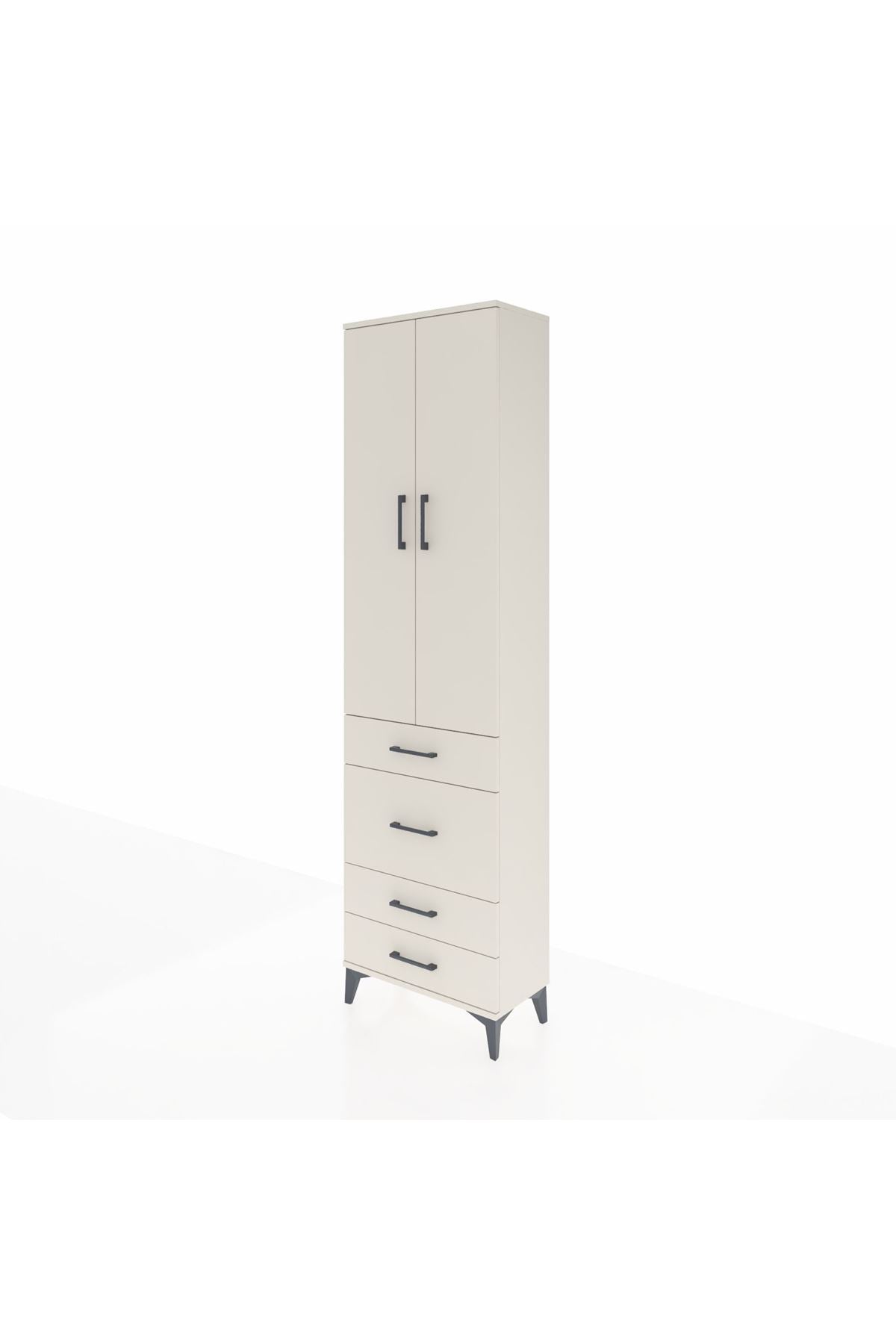 Arges Dolap 2 Raflı 4 Çekmeceli Tek Askılı 60x30x221 Aytaşı-Aytaşı