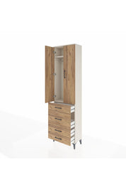 Arges Dolap 2 Raflı 4 Çekmeceli Tek Askılı 60x30x221 Aytaşı-Çam