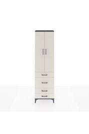 Arges Dolap 2 Raflı 4 Çekmeceli Tek Askılı 60x30x221 Antrasit-Aytaşı