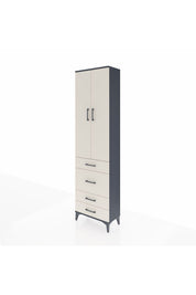 Arges Dolap 2 Raflı 4 Çekmeceli Tek Askılı 60x30x221 Antrasit-Aytaşı