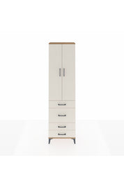 Arges Dolap 2 Raflı 4 Çekmeceli Tek Askılı 60x30x221 Çam-Aytaşı