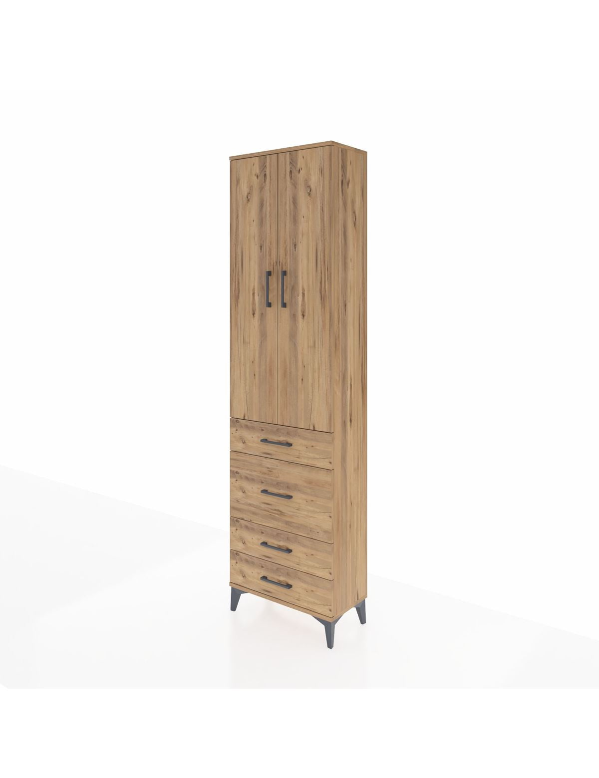 Arges Dolap 2 Raflı 4 Çekmeceli Tek Askılı 60x30x221 - S29M064V9A