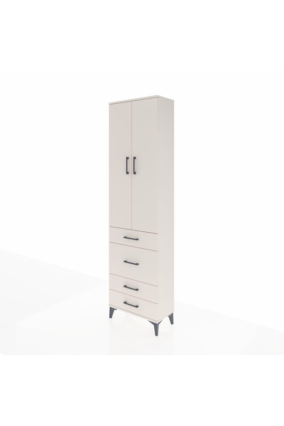 Arges Dolap 3 Raflı 4 Çekmeceli 2 Kapaklı 60x30x221 Aytaşı-Aytaşı