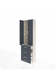 Arges Dolap 3 Raflı 4 Çekmeceli 2 Kapaklı 60x30x221 Aytaşı-Antrasit