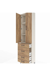 Arges Dolap 3 Raflı 4 Çekmeceli 2 Kapaklı 60x30x221 Aytaşı-Çam