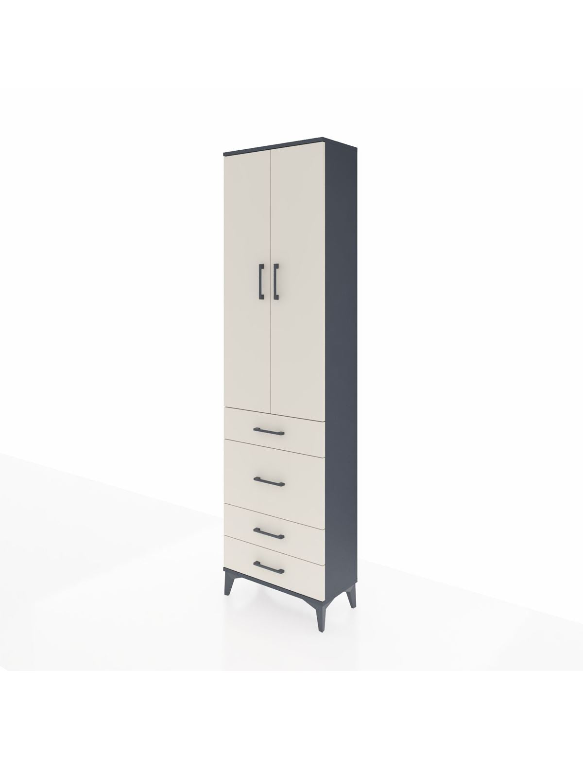 Arges Dolap 3 Raflı 4 Çekmeceli 2 Kapaklı 60x30x221 - S29M065V4A