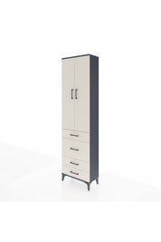 Arges Dolap 3 Raflı 4 Çekmeceli 2 Kapaklı 60x30x221 Antrasit-Aytaşı