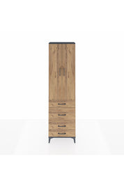 Arges Dolap 3 Raflı 4 Çekmeceli 2 Kapaklı 60x30x221 Antrasit-Çam