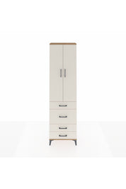 Arges Dolap 3 Raflı 4 Çekmeceli 2 Kapaklı 60x30x221 Çam-Aytaşı