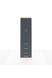 Arges Dolap 3 Raflı 4 Çekmeceli 2 Kapaklı 60x30x221 Çam-Antrasit