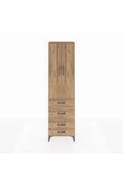 Arges Dolap 3 Raflı 4 Çekmeceli 2 Kapaklı 60x30x221 Çam-Çam