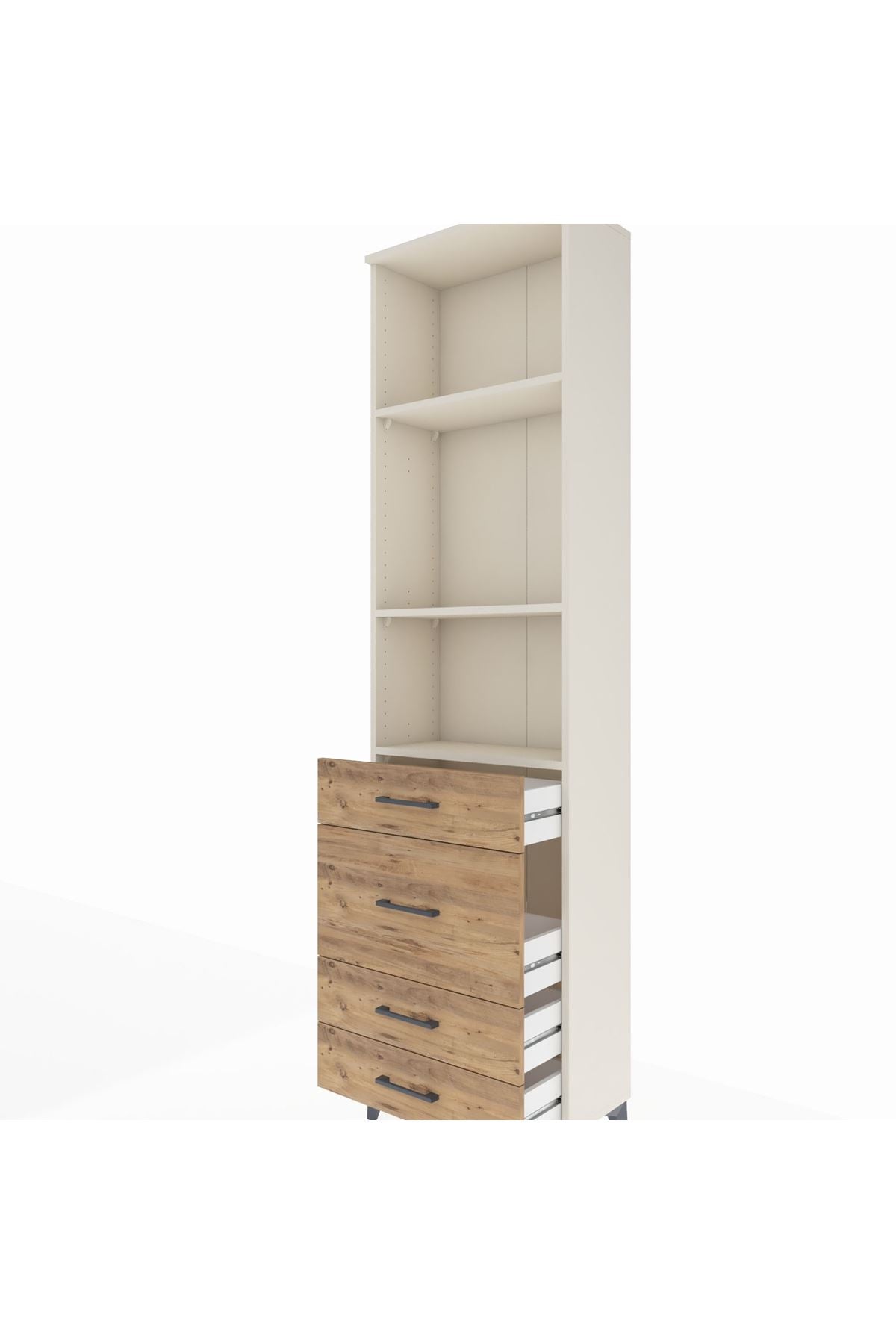 Arges Dolap 3 Raflı 4 Çekmeceli 60x30x221 Aytaşı-Çam