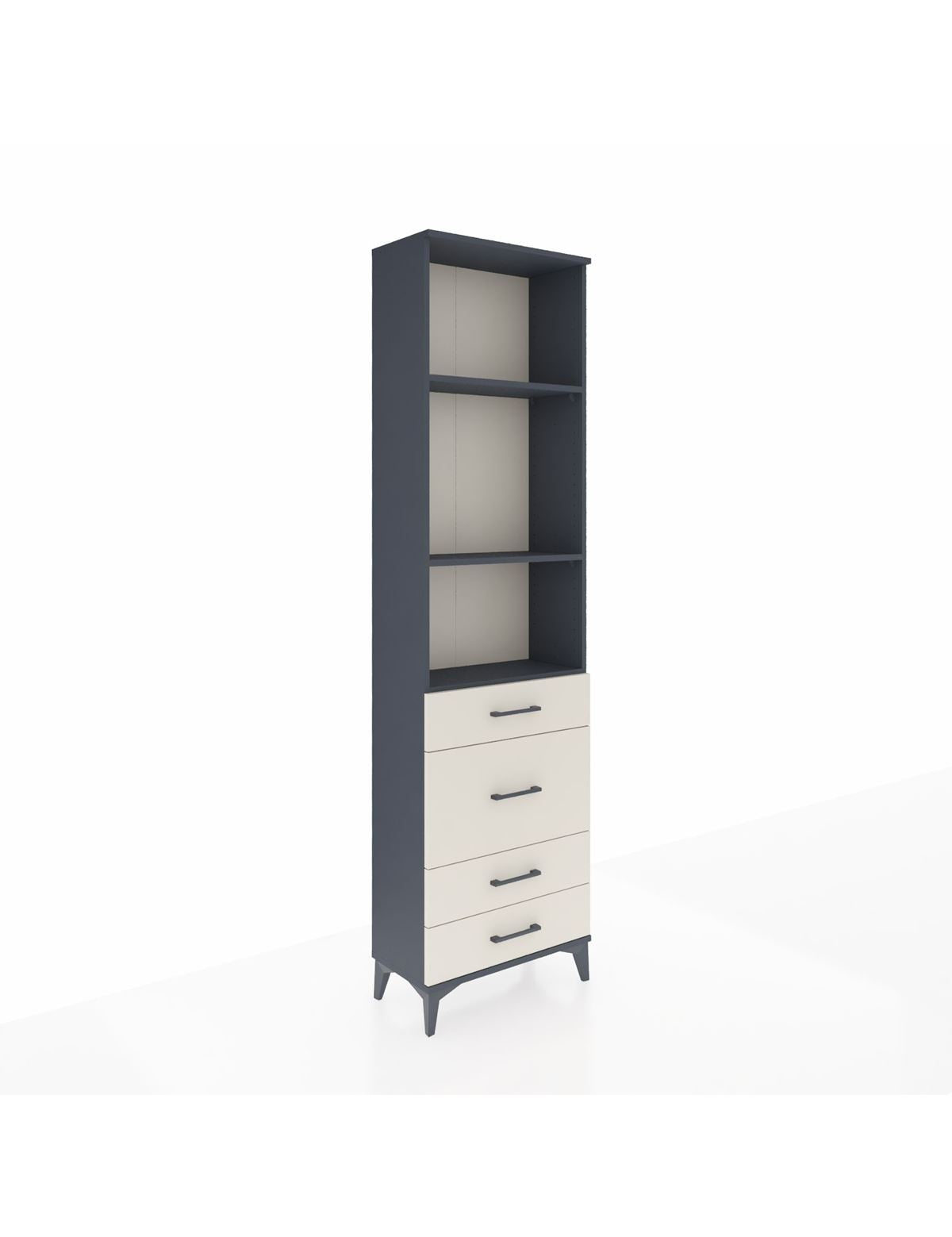 Arges Dolap 3 Raflı 4 Çekmeceli 60x30x221 Antrasit-Aytaşı