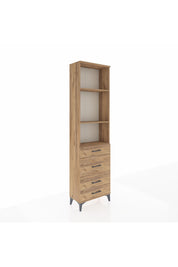 Arges Dolap 3 Raflı 4 Çekmeceli 60x30x221 Çam-Çam