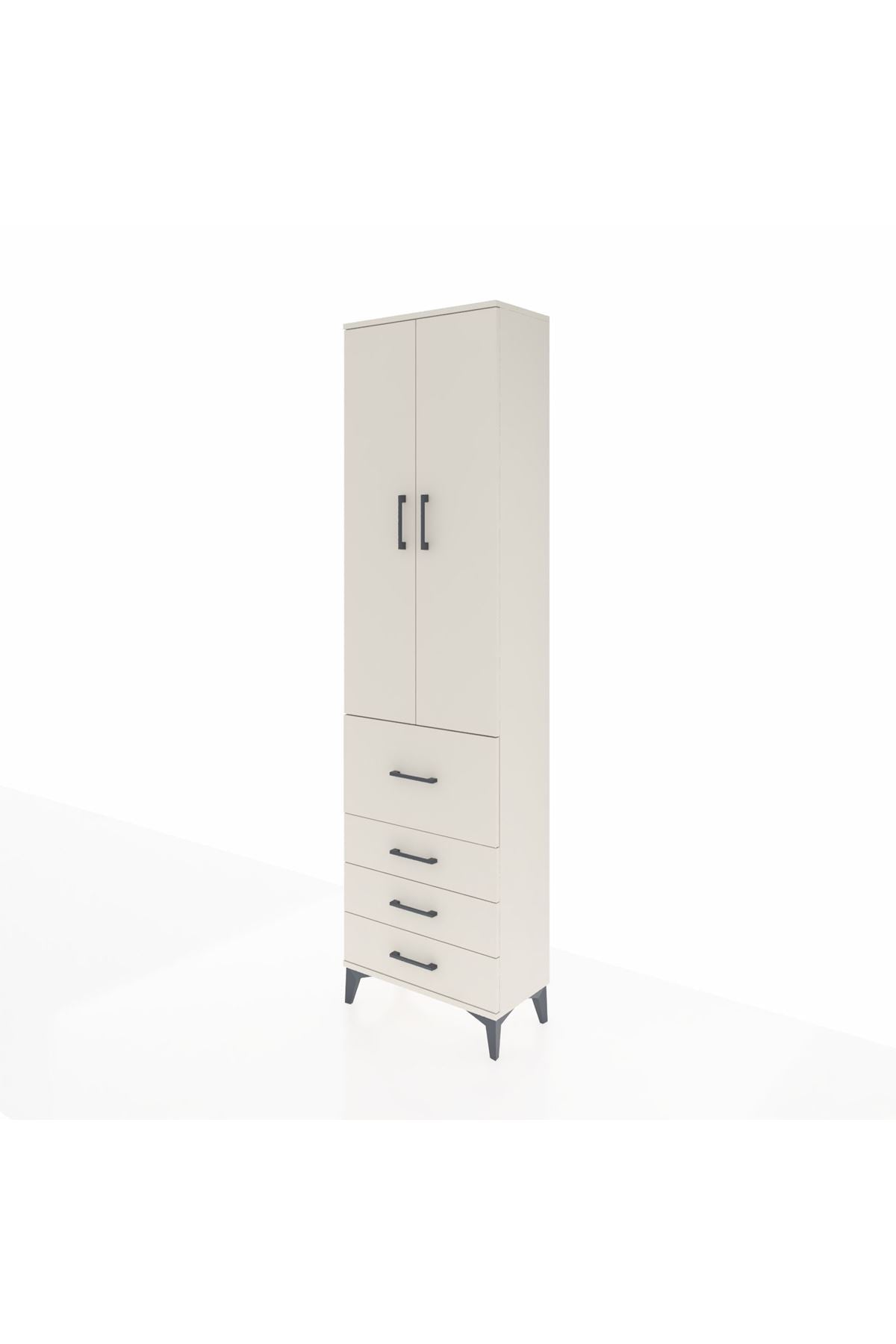 Arges Dolap 2 Raflı 4 Çekmeceli Tek Askılı 60x30x221 Aytaşı-Aytaşı