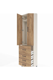 Arges Dolap 2 Raflı 4 Çekmeceli Tek Askılı 60x30x221 Aytaşı-Çam