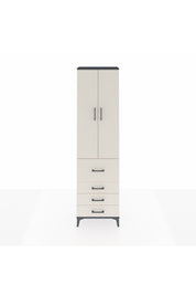 Arges Dolap 2 Raflı 4 Çekmeceli Tek Askılı 60x30x221 Antrasit-Aytaşı