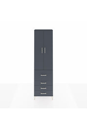 Arges Dolap 2 Raflı 4 Çekmeceli Tek Askılı 60x30x221 Antrasit-Antrasit