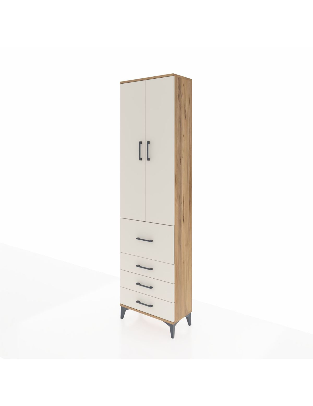 Arges Dolap 2 Raflı 4 Çekmeceli Tek Askılı 60x30x221 - S29M067V7A