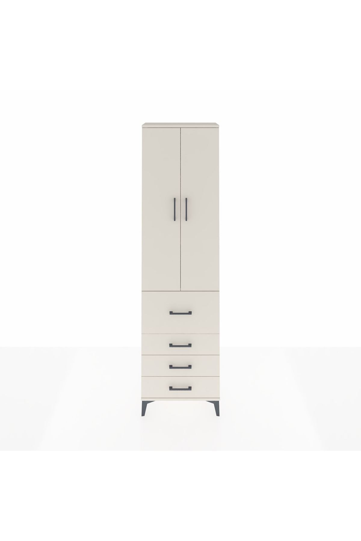 Arges Dolap 3 Raflı 4 Çekmeceli 2 Kapaklı 60x30x221 Aytaşı-Aytaşı