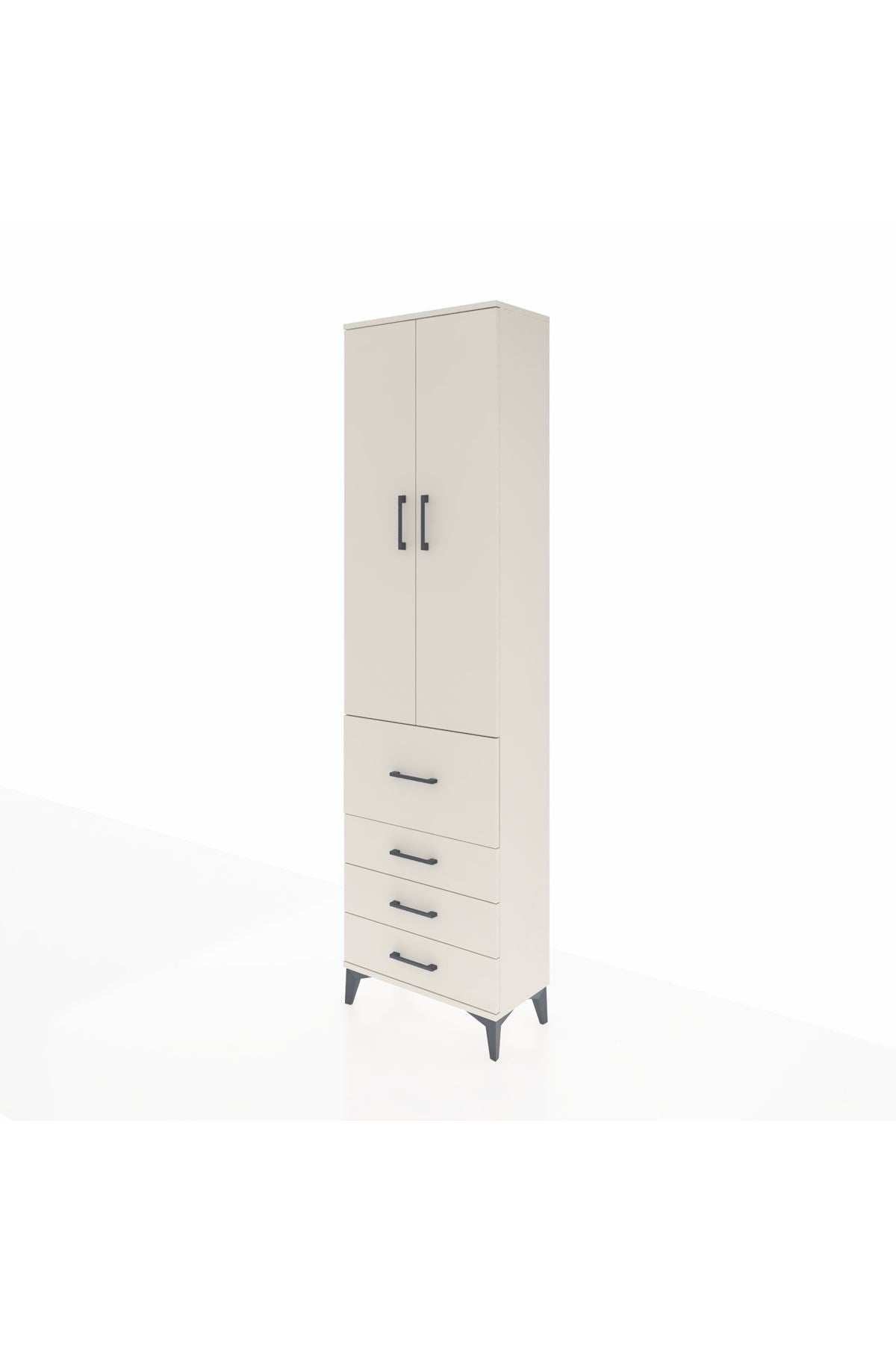 Arges Dolap 3 Raflı 4 Çekmeceli 2 Kapaklı 60x30x221 Aytaşı-Aytaşı