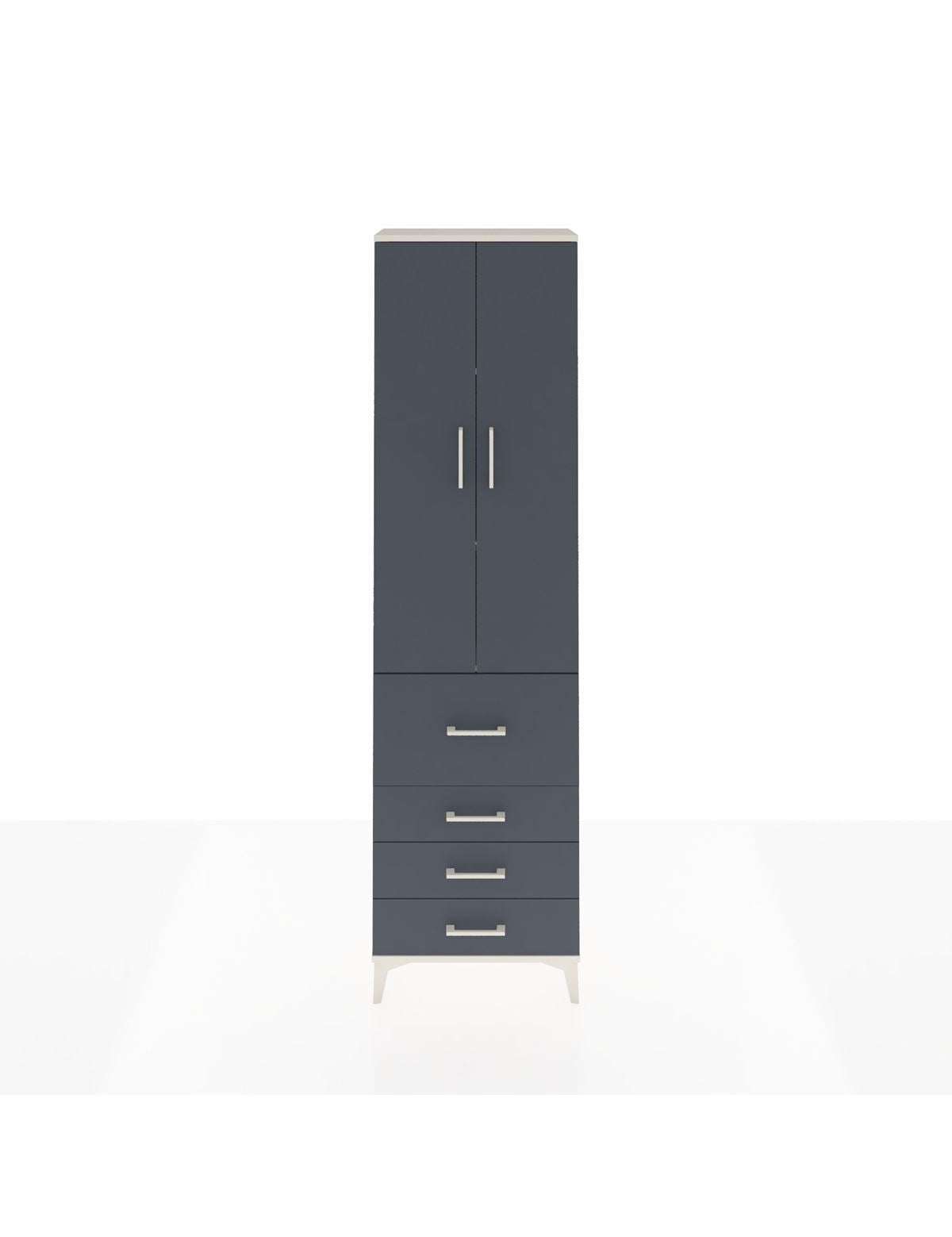 Arges Dolap 3 Raflı 4 Çekmeceli 2 Kapaklı 60x30x221 Aytaşı-Antrasit