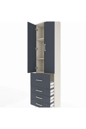 Arges Dolap 3 Raflı 4 Çekmeceli 2 Kapaklı 60x30x221 Aytaşı-Antrasit