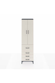 Arges Dolap 3 Raflı 4 Çekmeceli 2 Kapaklı 60x30x221 Antrasit-Aytaşı