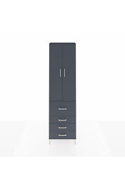 Arges Dolap 3 Raflı 4 Çekmeceli 2 Kapaklı 60x30x221 Antrasit-Antrasit