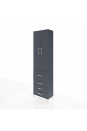 Arges Dolap 3 Raflı 4 Çekmeceli 2 Kapaklı 60x30x221 Antrasit-Antrasit