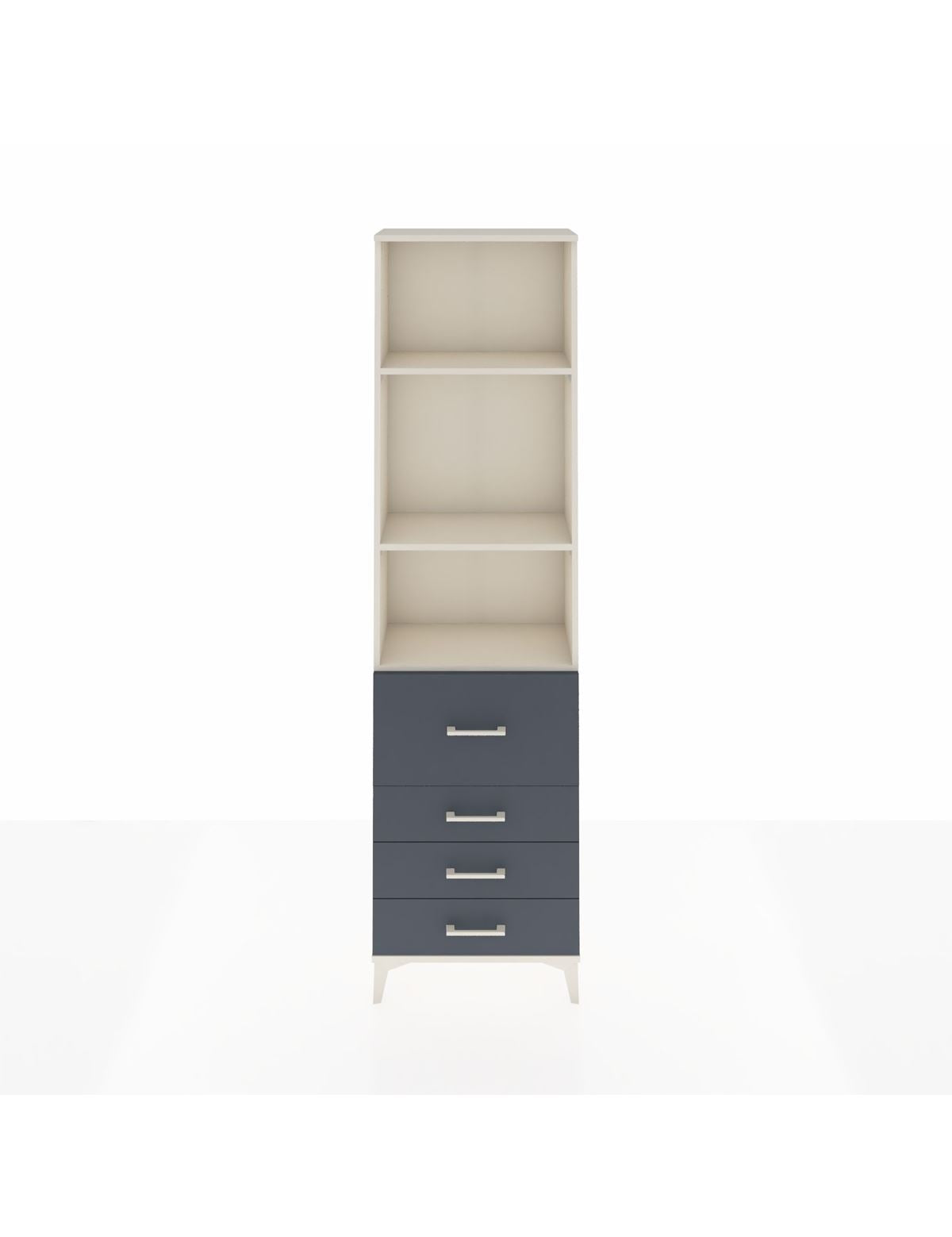 Arges Dolap 3 Raflı 4 Çekmeceli 60x30x221 Aytaşı-Antrasit