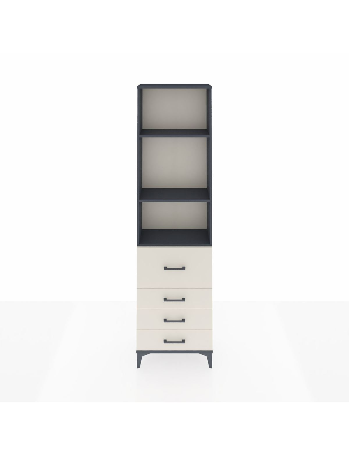 Arges Dolap 3 Raflı 4 Çekmeceli 60x30x221 Antrasit-Aytaşı