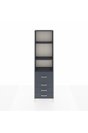 Arges Dolap 3 Raflı 4 Çekmeceli 60x30x221 Antrasit-Antrasit