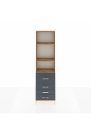 Arges Dolap 3 Raflı 4 Çekmeceli 60x30x221 Çam-Antrasit