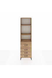 Arges Dolap 3 Raflı 4 Çekmeceli 60x30x221 Çam-Çam