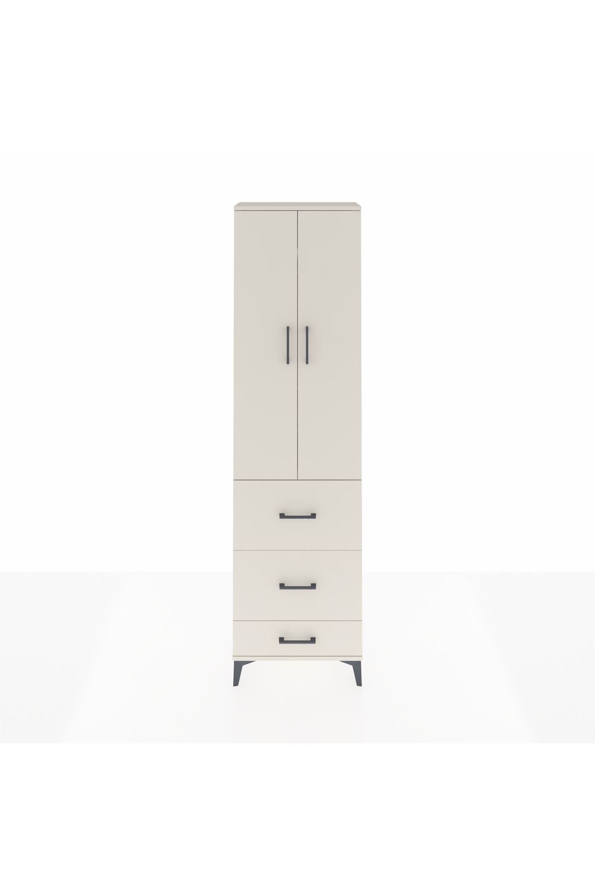 Arges Dolap 2 Raflı 3 Çekmeceli Tek Askılı 60x30x221 Aytaşı-Aytaşı