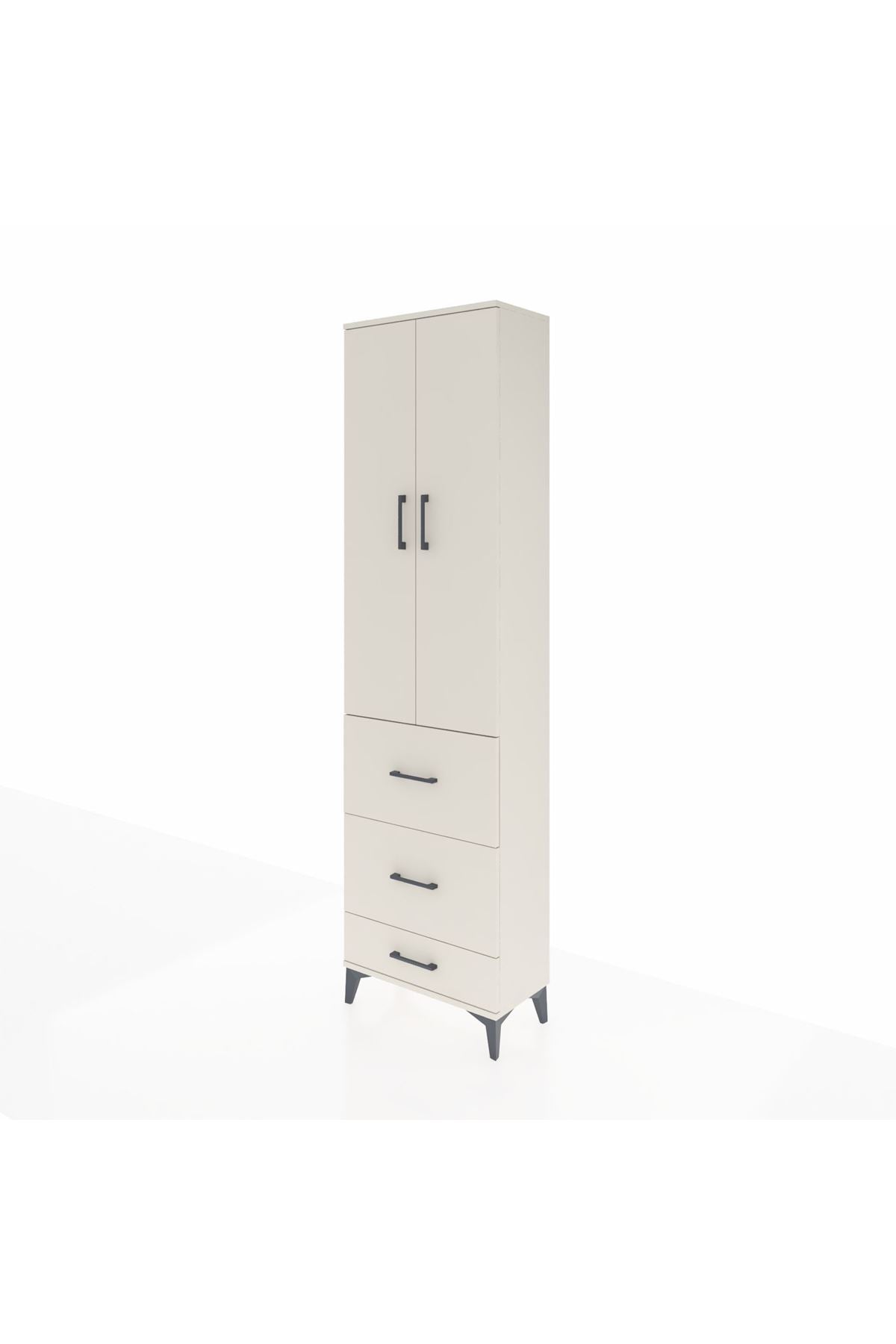 Arges Dolap 2 Raflı 3 Çekmeceli Tek Askılı 60x30x221 Aytaşı-Aytaşı