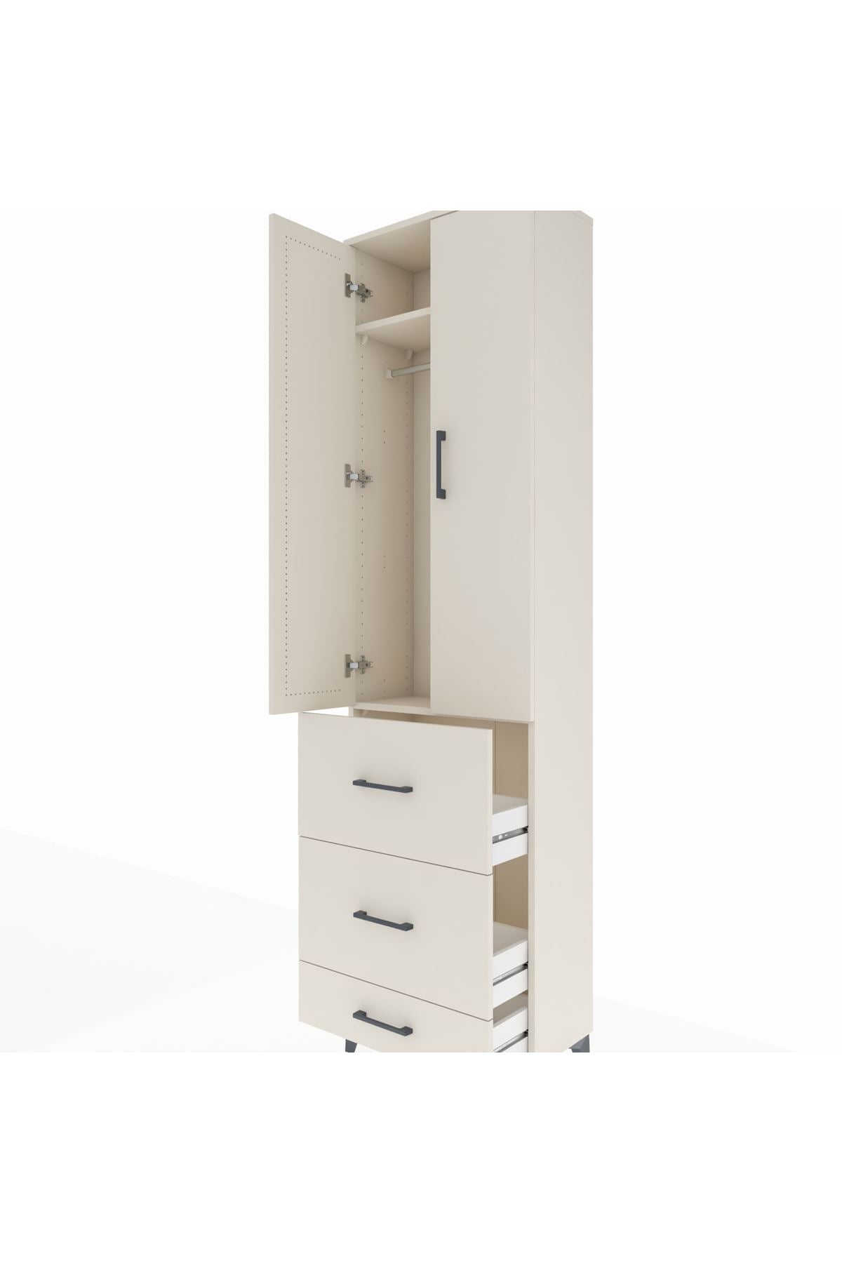 Arges Dolap 2 Raflı 3 Çekmeceli Tek Askılı 60x30x221 Aytaşı-Aytaşı