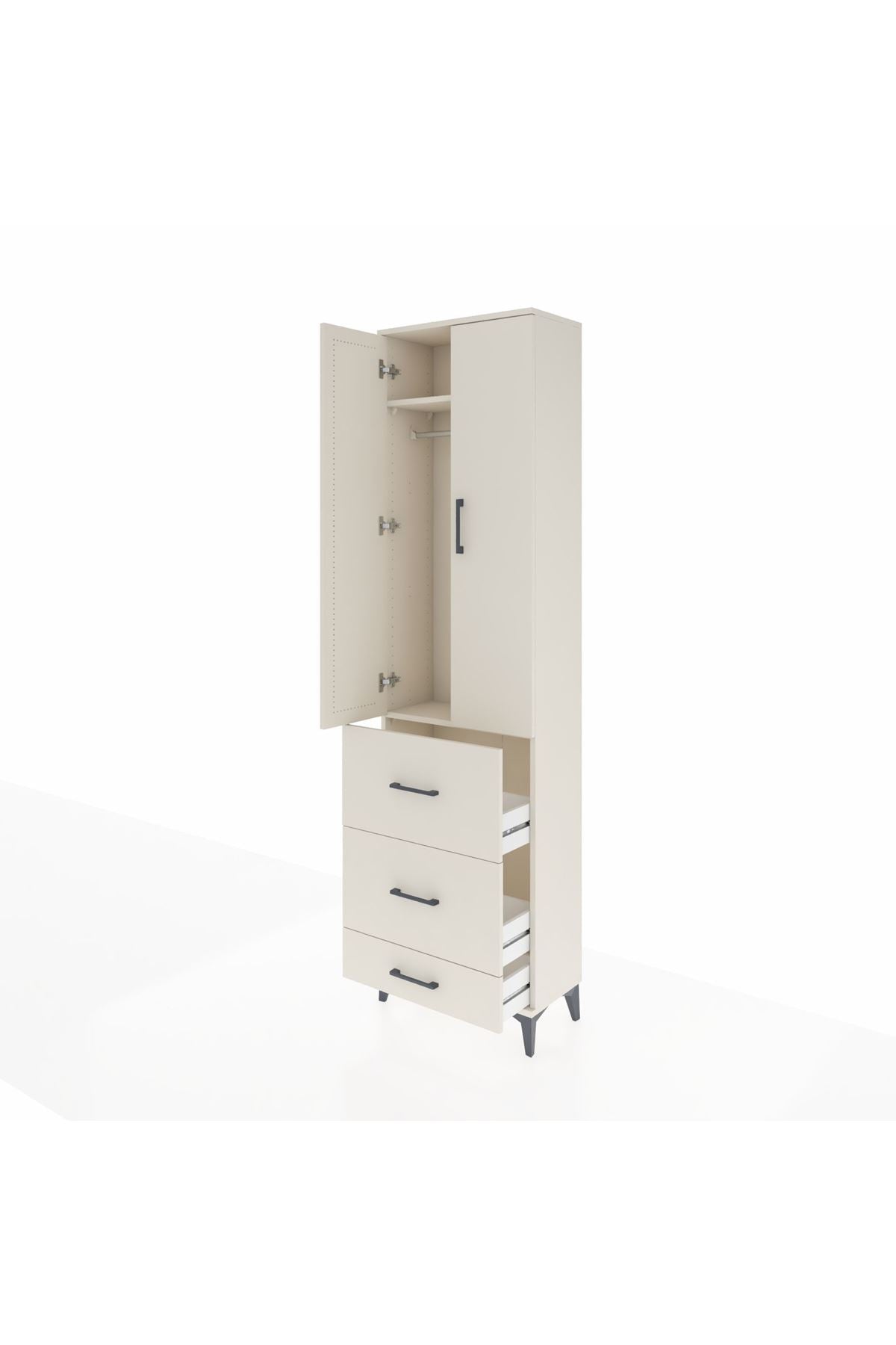 Arges Dolap 2 Raflı 3 Çekmeceli Tek Askılı 60x30x221 Aytaşı-Aytaşı