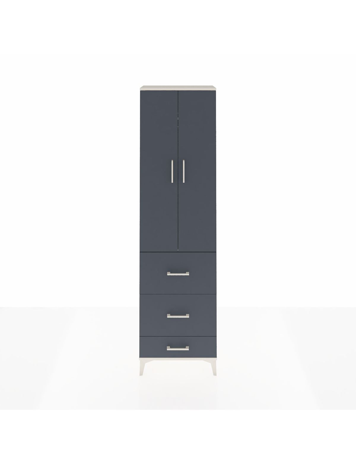 Arges Dolap 2 Raflı 3 Çekmeceli Tek Askılı 60x30x221 Aytaşı-Antrasit