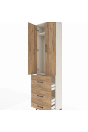 Arges Dolap 2 Raflı 3 Çekmeceli Tek Askılı 60x30x221 Aytaşı-Çam