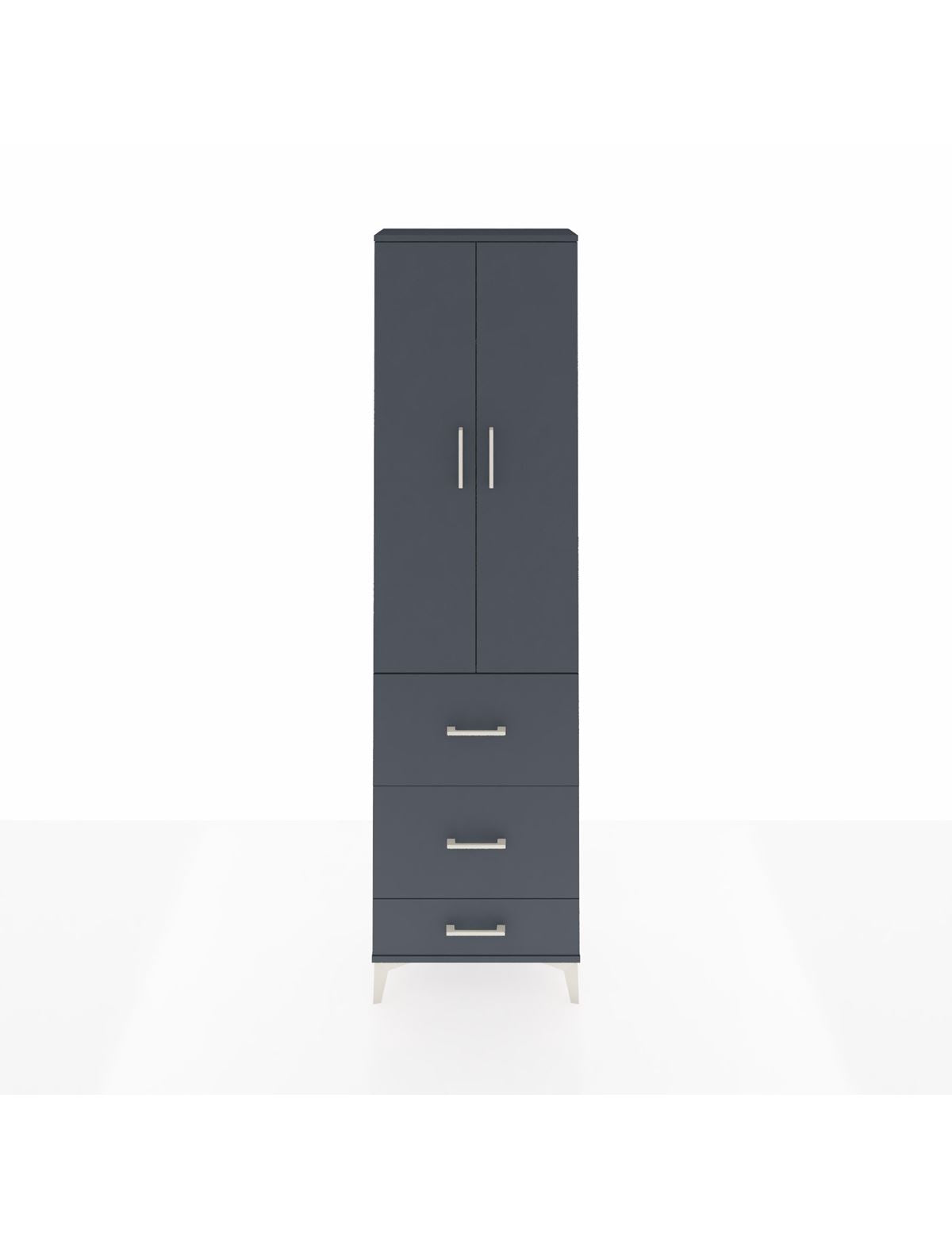 Arges Dolap 2 Raflı 3 Çekmeceli Tek Askılı 60x30x221 Antrasit-Antrasit