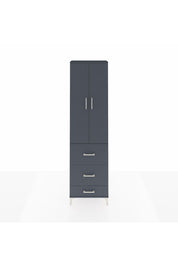 Arges Dolap 2 Raflı 3 Çekmeceli Tek Askılı 60x30x221 Antrasit-Antrasit